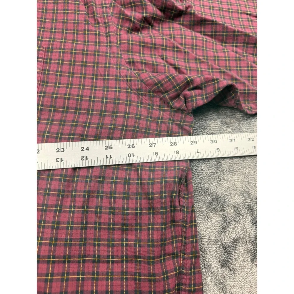 Polo Ralph Lauren Big Shirt XXL Mens Burgundy Plaid Cotton Button Down Long Slv